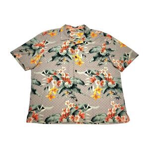 Tommy Bahama Hawaiian Shirt Mens XL Silk Blend Tropical Palm Floral Vacation